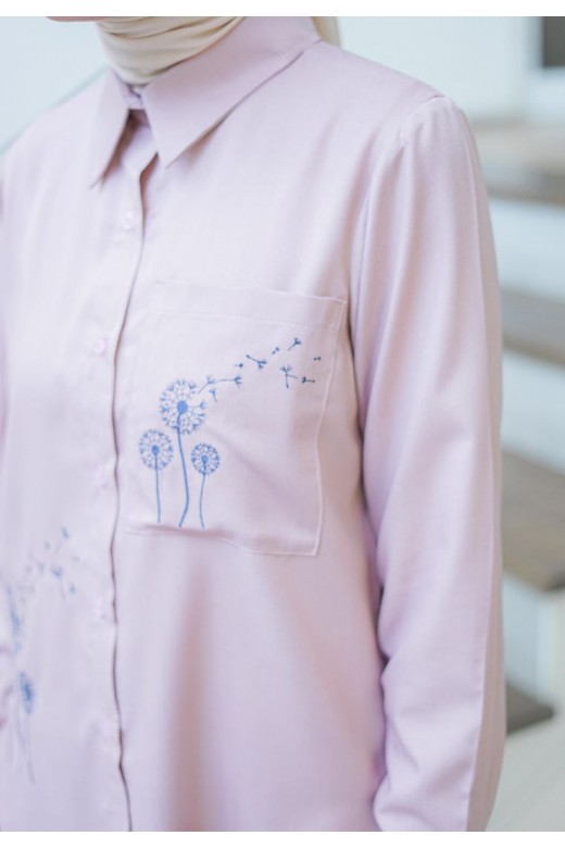 Azzura Embroidery Blouse Dusty Pink